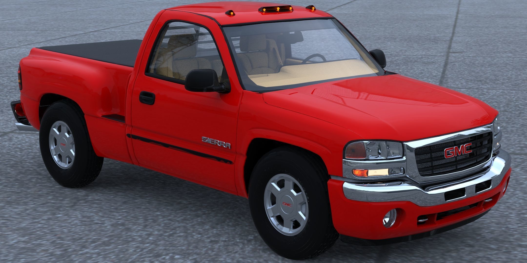GMC Sierra 2006 Stepside - Bed 3D model_1