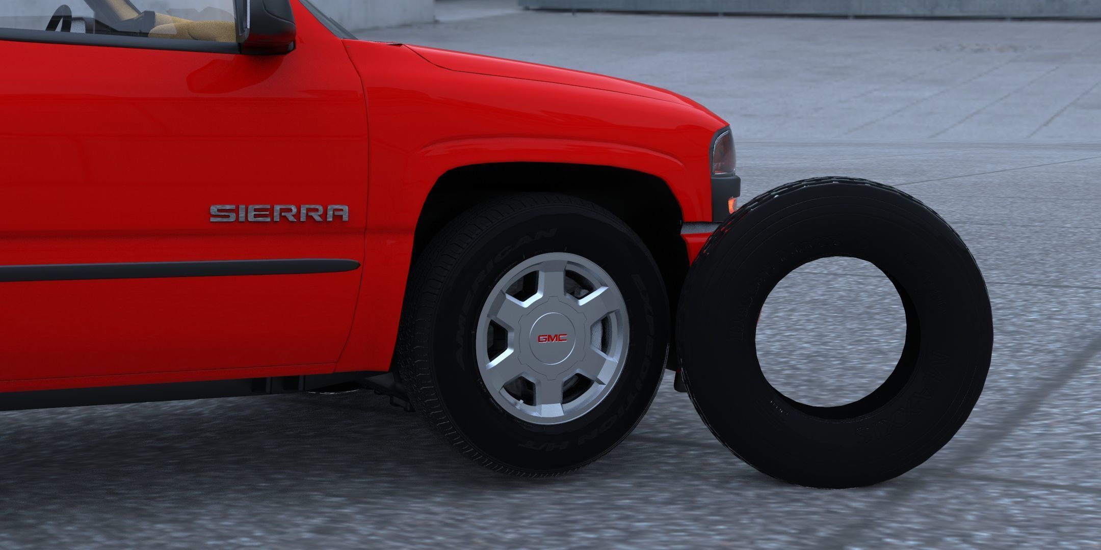 GMC Sierra 2006 Stepside - Bed 3D model_29