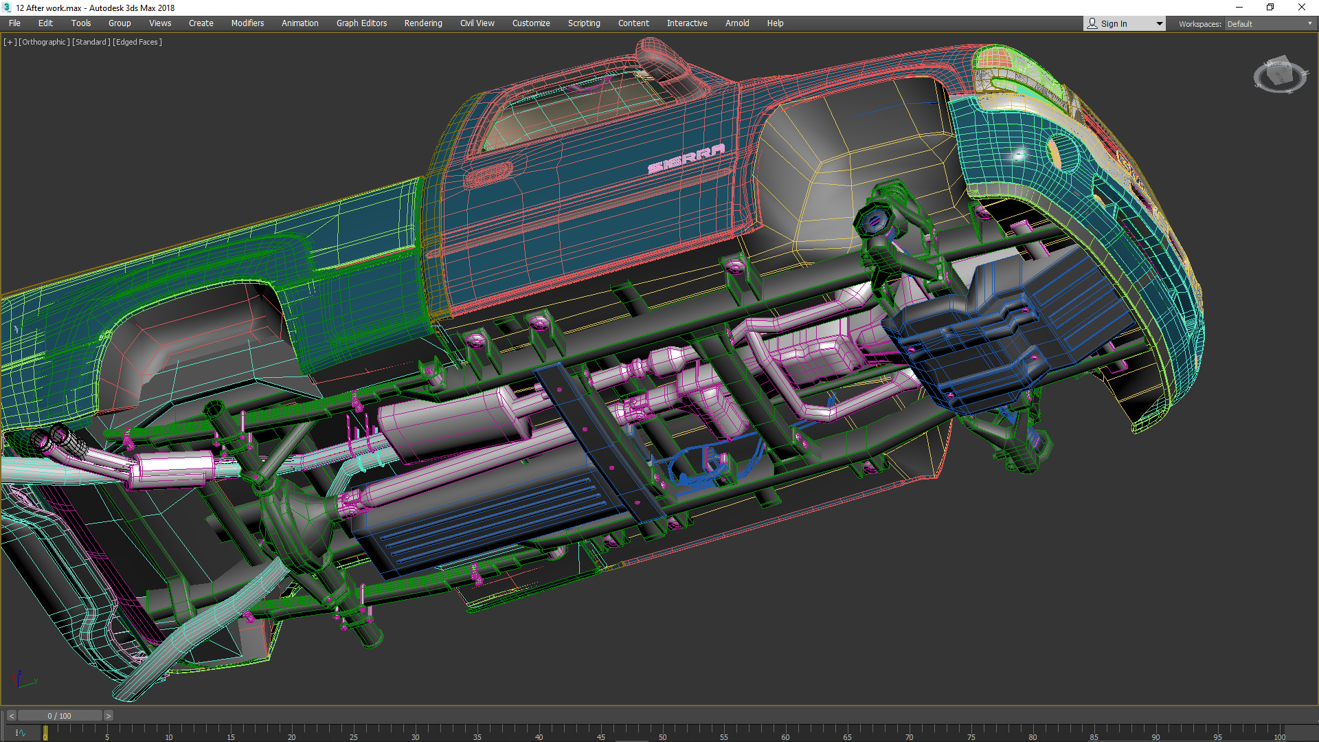 GMC Sierra 2006 Stepside - Bed 3D model_73