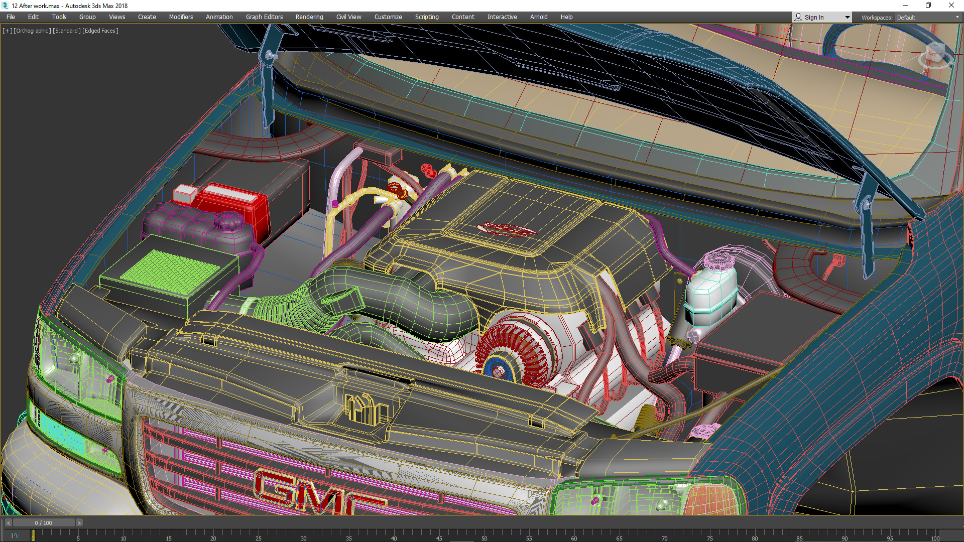 GMC Sierra 2006 Stepside - Bed 3D model_69