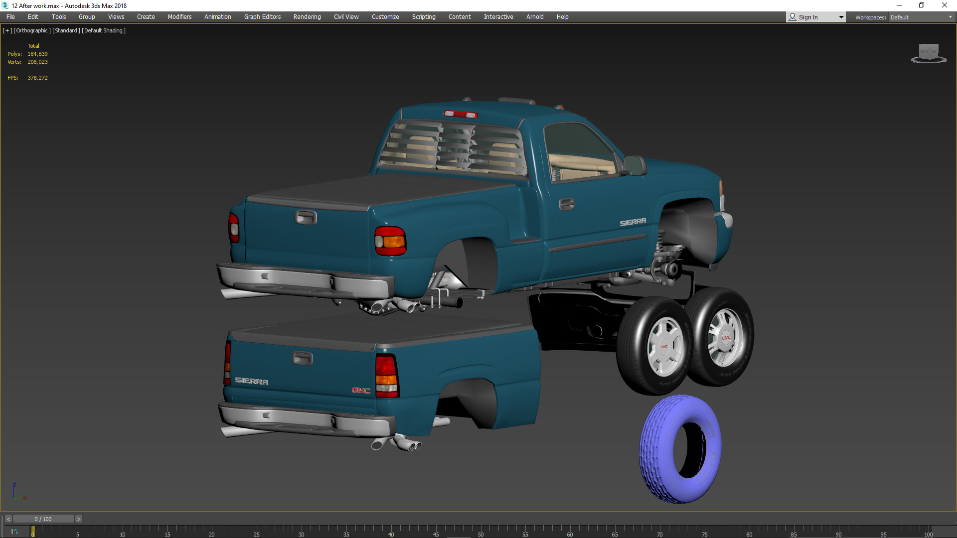 GMC Sierra 2006 Stepside - Bed 3D model_63