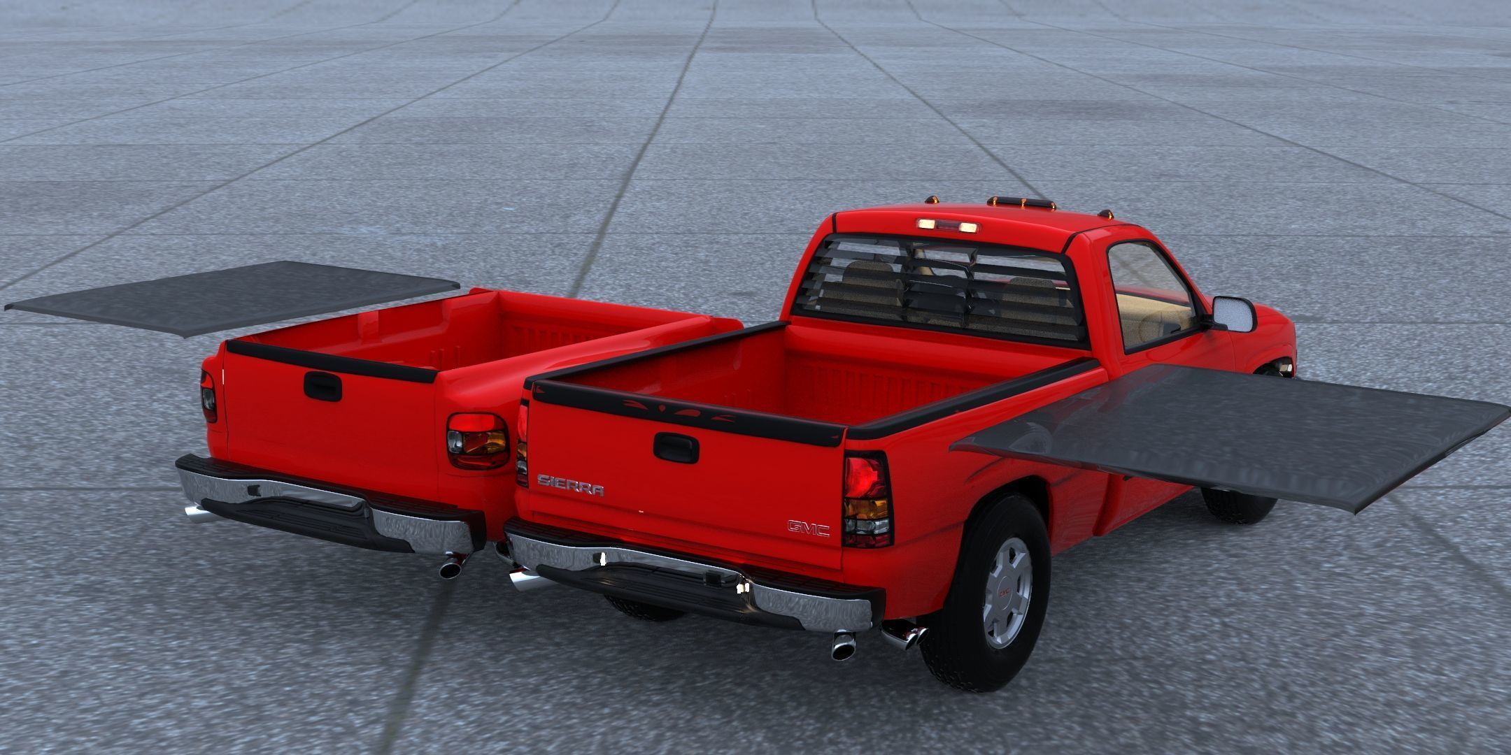 GMC Sierra 2006 Stepside - Bed 3D model_27