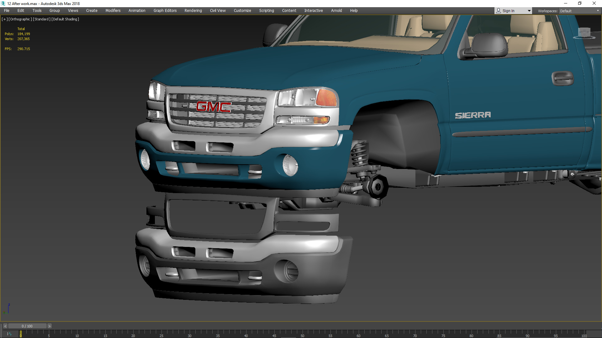 GMC Sierra 2006 Stepside - Bed 3D model_82