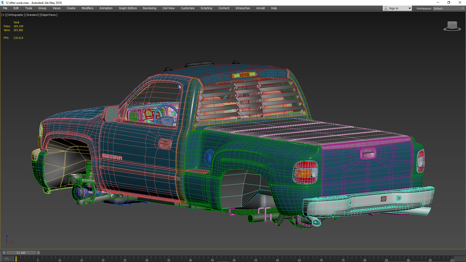 GMC Sierra 2006 Stepside - Bed 3D model_34