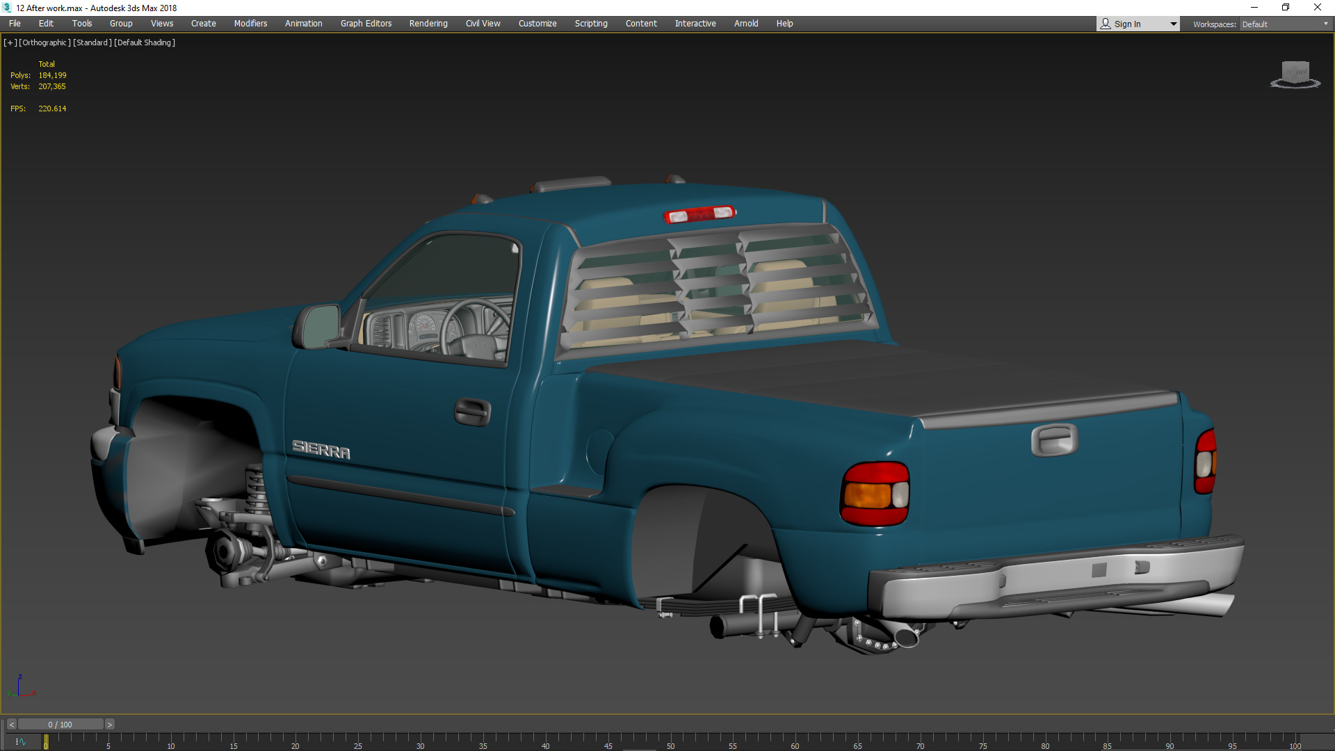 GMC Sierra 2006 Stepside - Bed 3D model_33