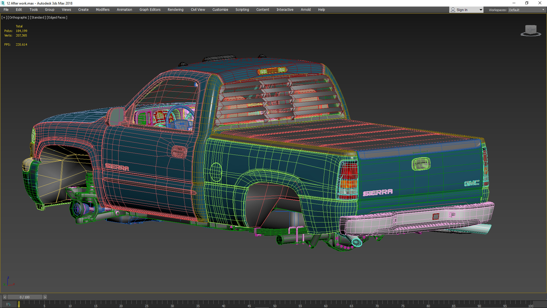 GMC Sierra 2006 Stepside - Bed 3D model_32