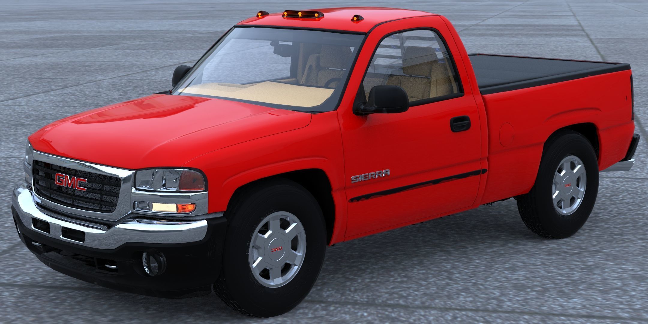 GMC Sierra 2006 Stepside - Bed 3D model_10