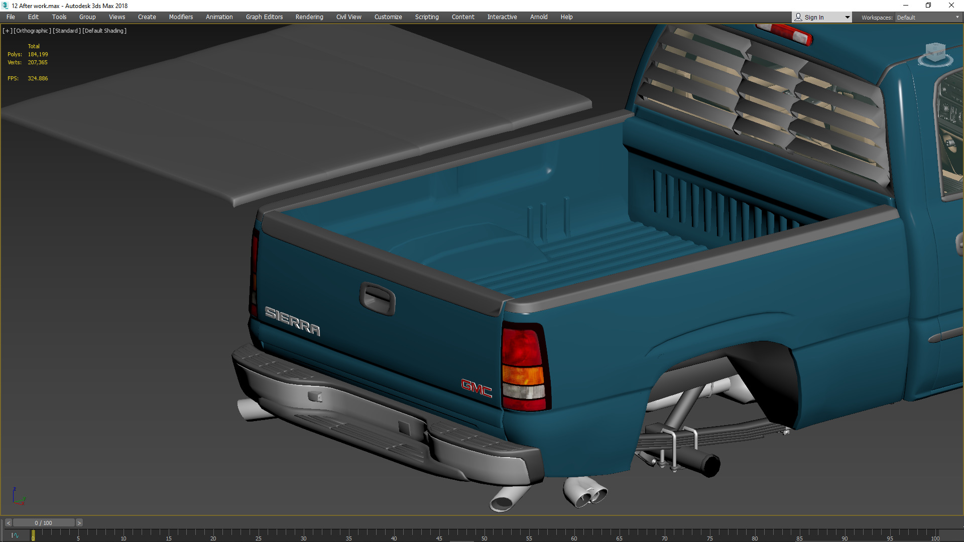 GMC Sierra 2006 Stepside - Bed 3D model_37