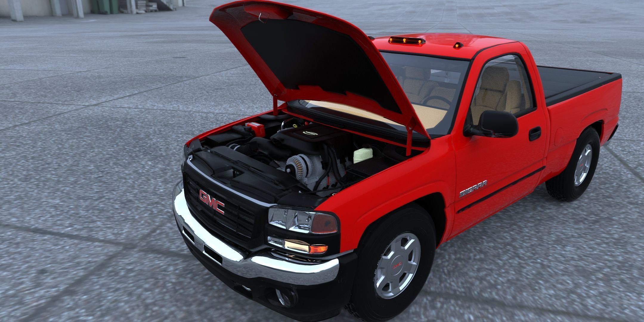 GMC Sierra 2006 Stepside - Bed 3D model_18