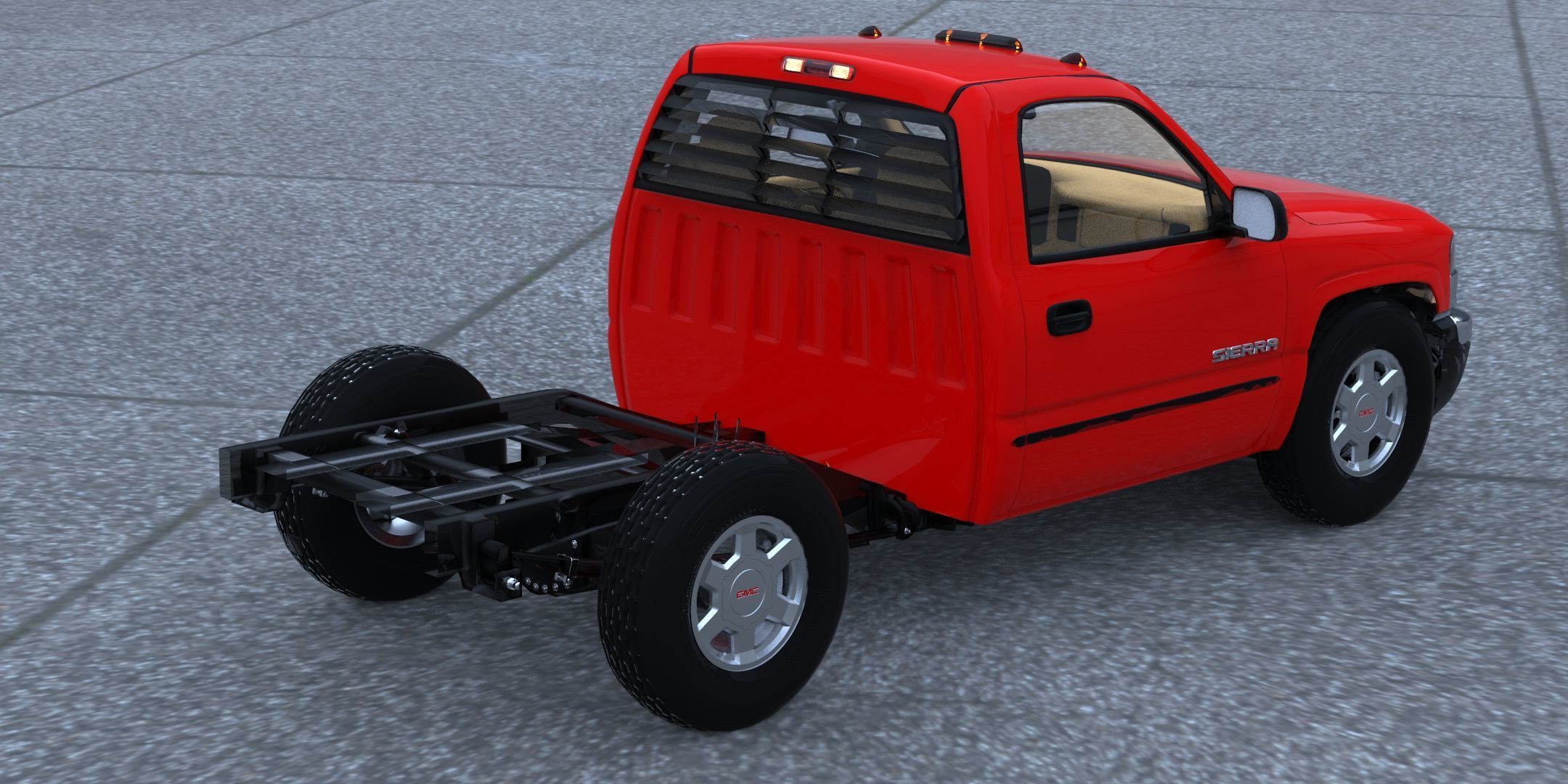 GMC Sierra 2006 Stepside - Bed 3D model_21