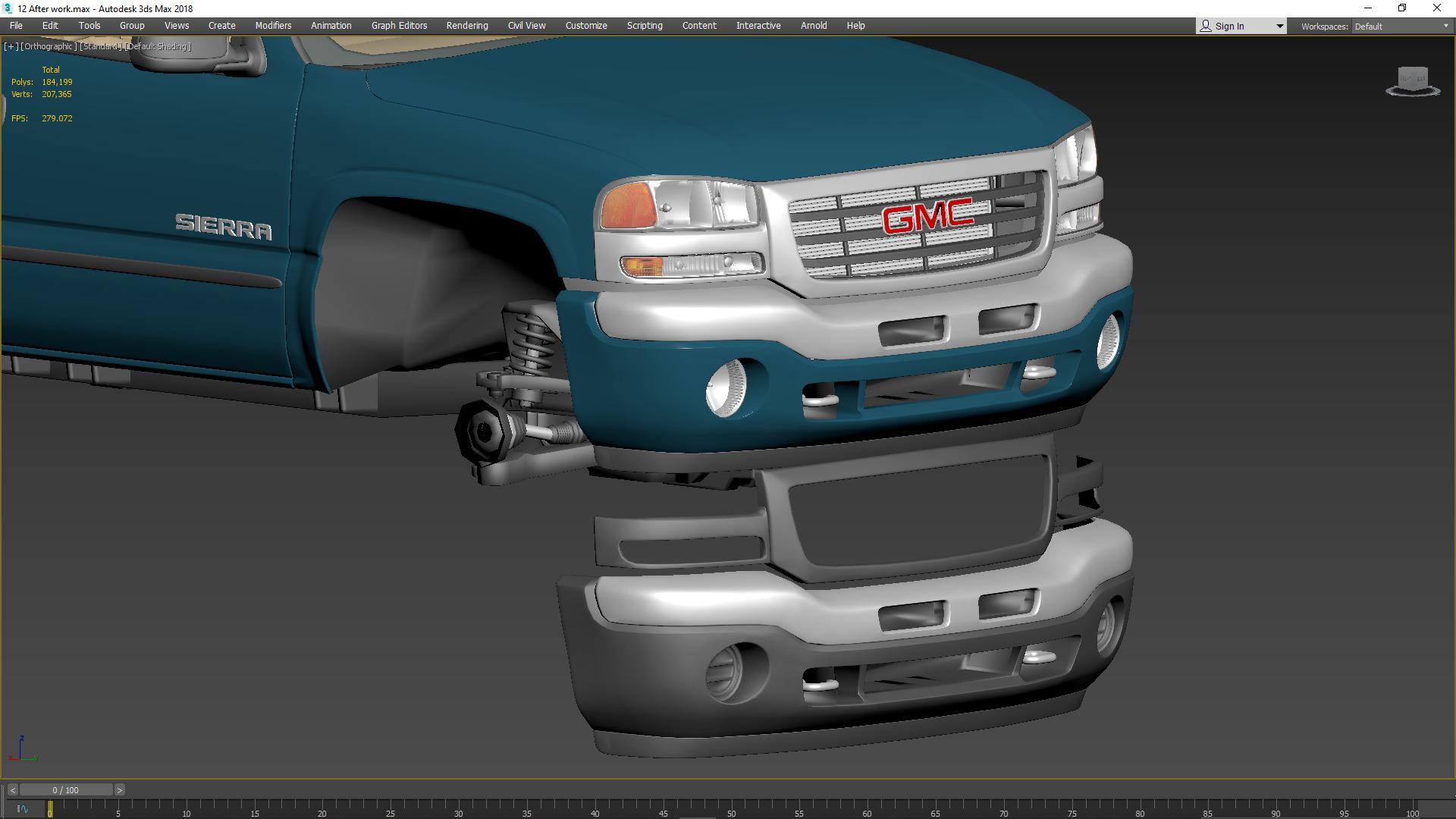 GMC Sierra 2006 Stepside - Bed 3D model_80