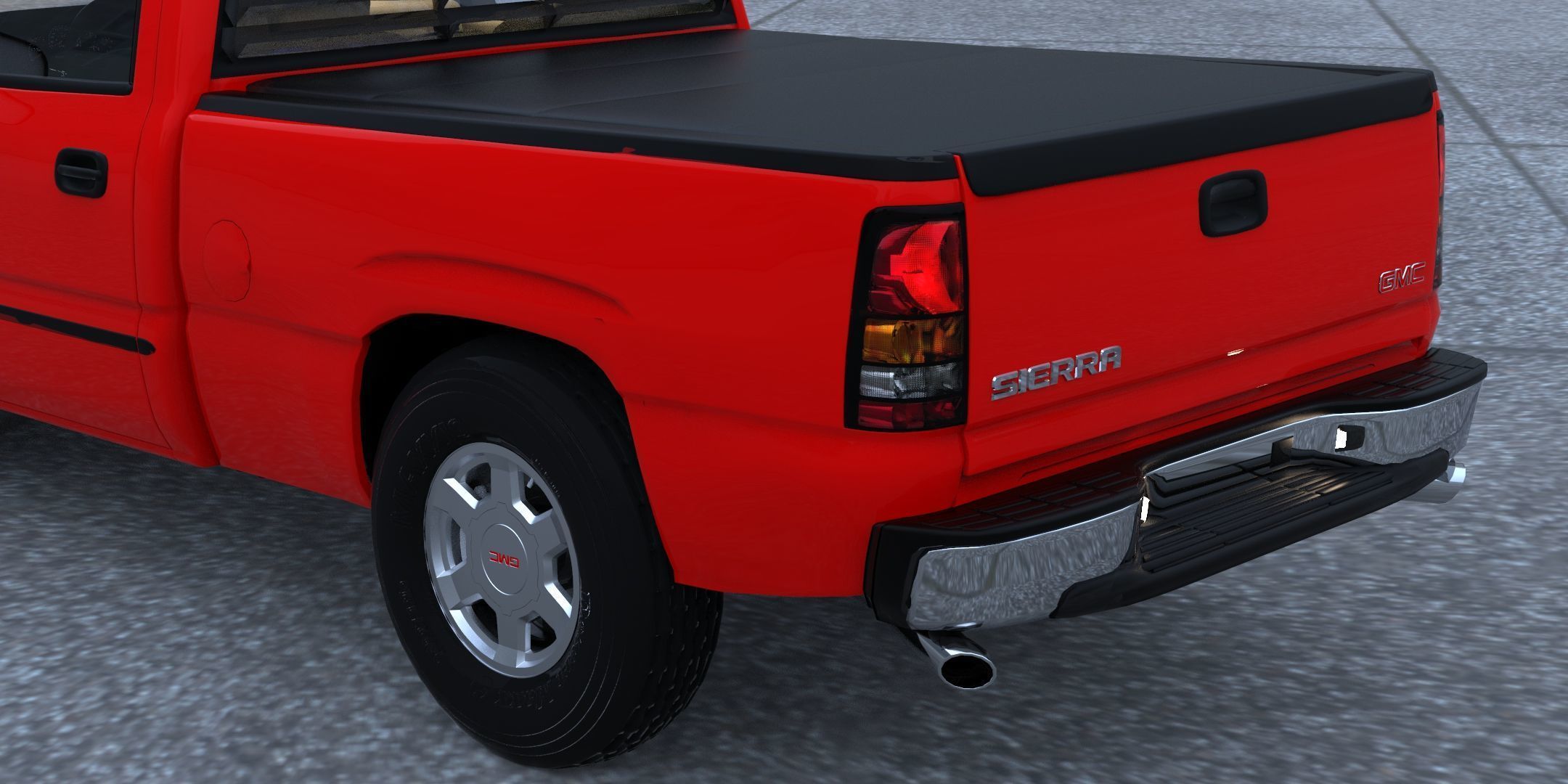 GMC Sierra 2006 Stepside - Bed 3D model_14