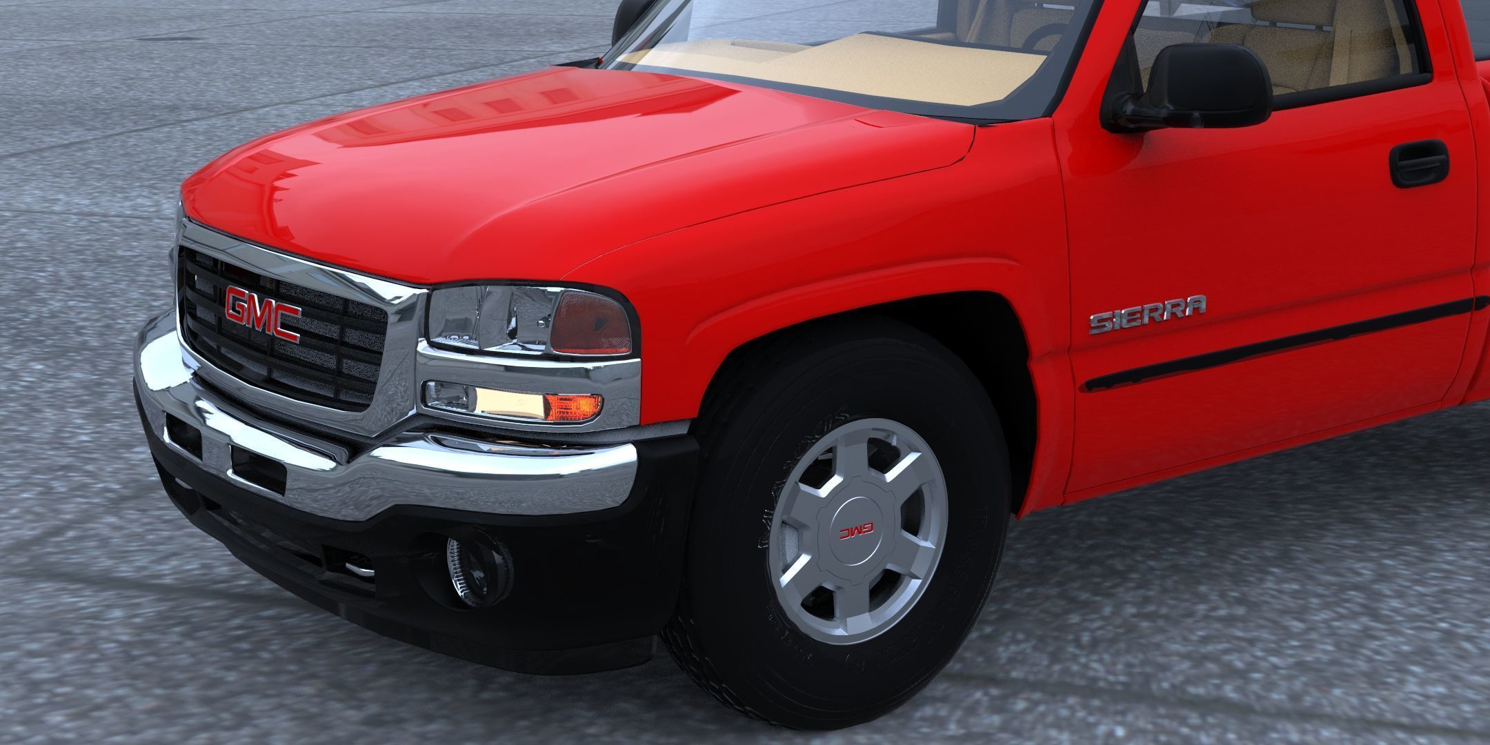 GMC Sierra 2006 Stepside - Bed 3D model_5