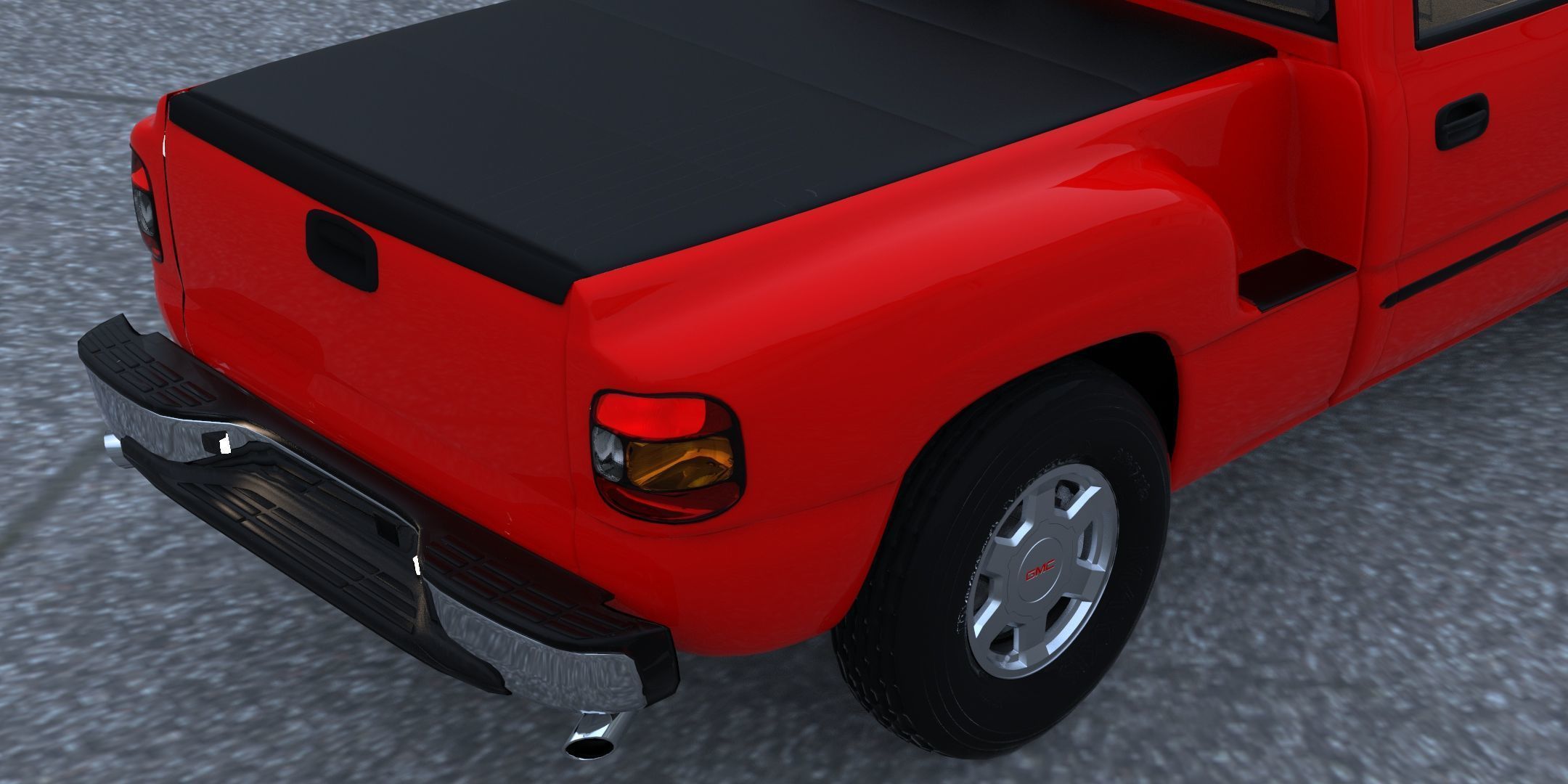 GMC Sierra 2006 Stepside - Bed 3D model_7