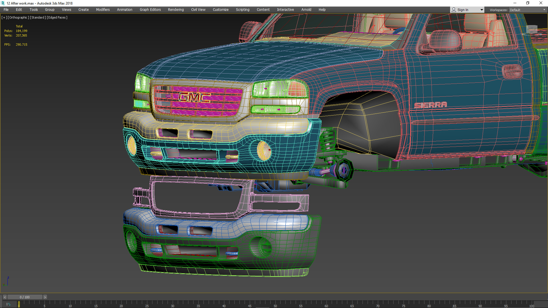GMC Sierra 2006 Stepside - Bed 3D model_83