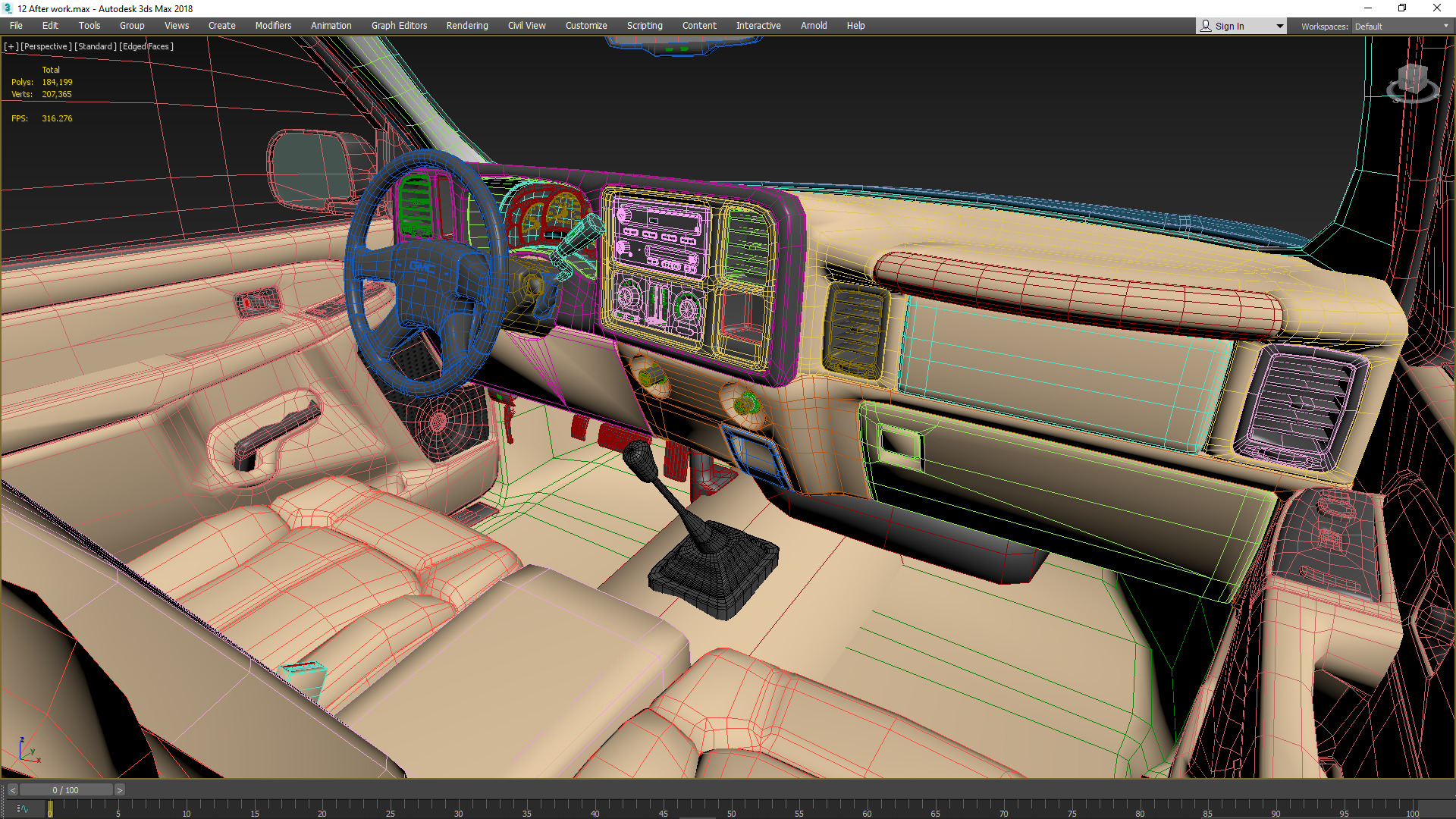 GMC Sierra 2006 Stepside - Bed 3D model_60