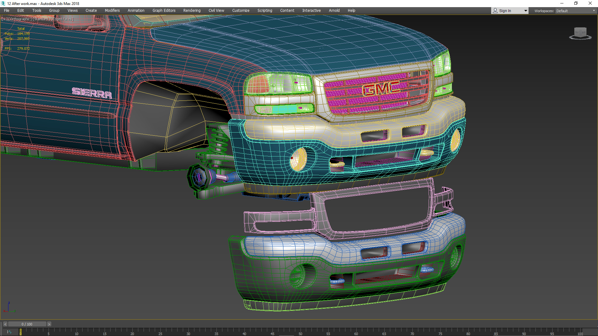 GMC Sierra 2006 Stepside - Bed 3D model_81