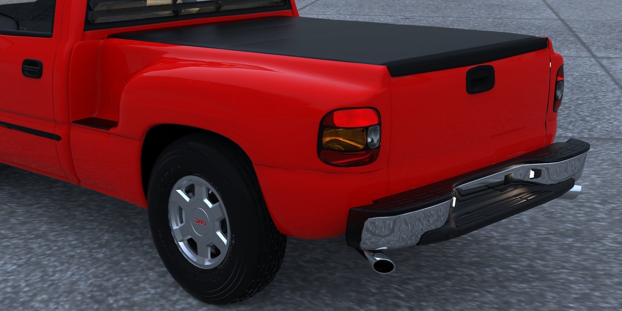 GMC Sierra 2006 Stepside - Bed 3D model_6
