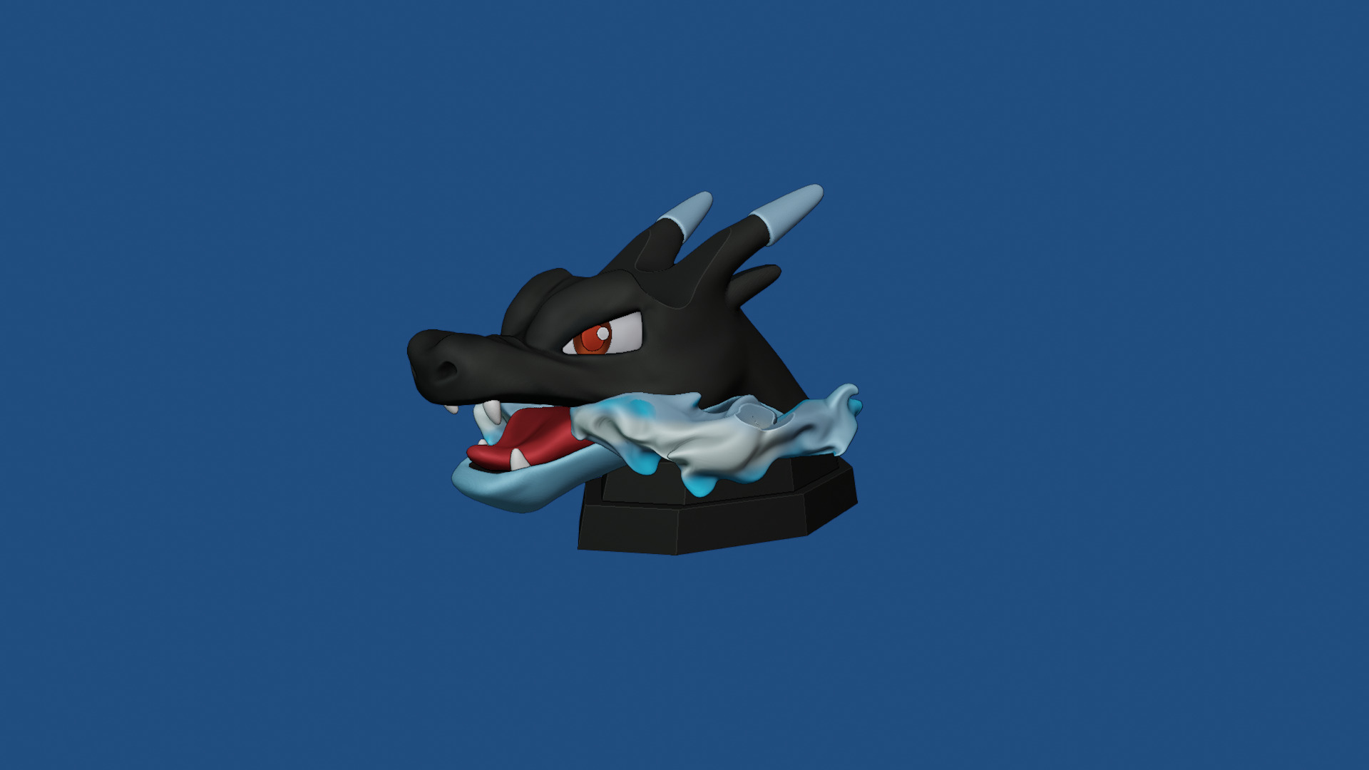 Mega Charizard X joystick stand 3D print model_8