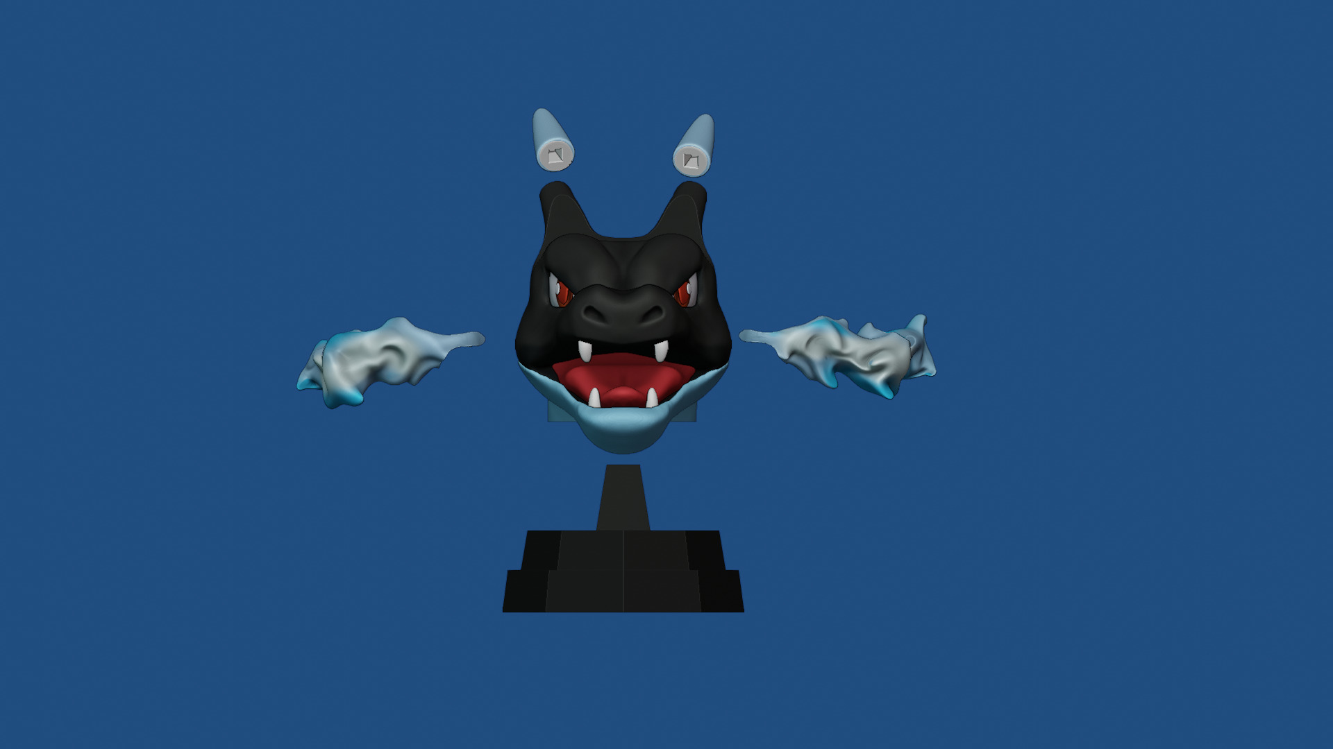 Mega Charizard X joystick stand 3D print model_5