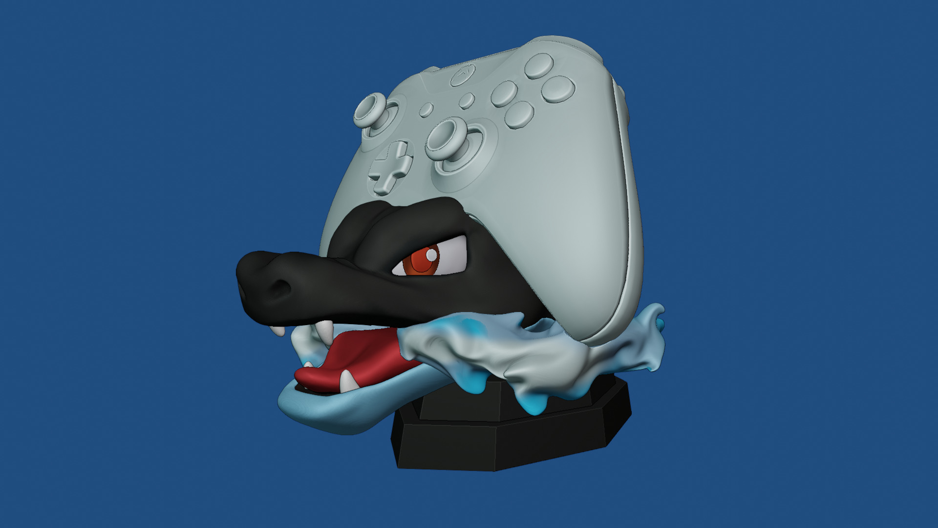 Mega Charizard X joystick stand 3D print model_9