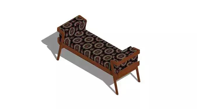 INDIAN MODERN TEAKWOOD DAYBED 3D model