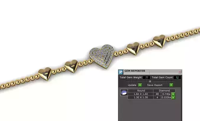 Heart Diamond Bracelet 