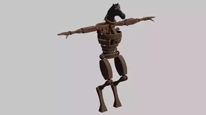 Wooden Horse Low-poly 3D model