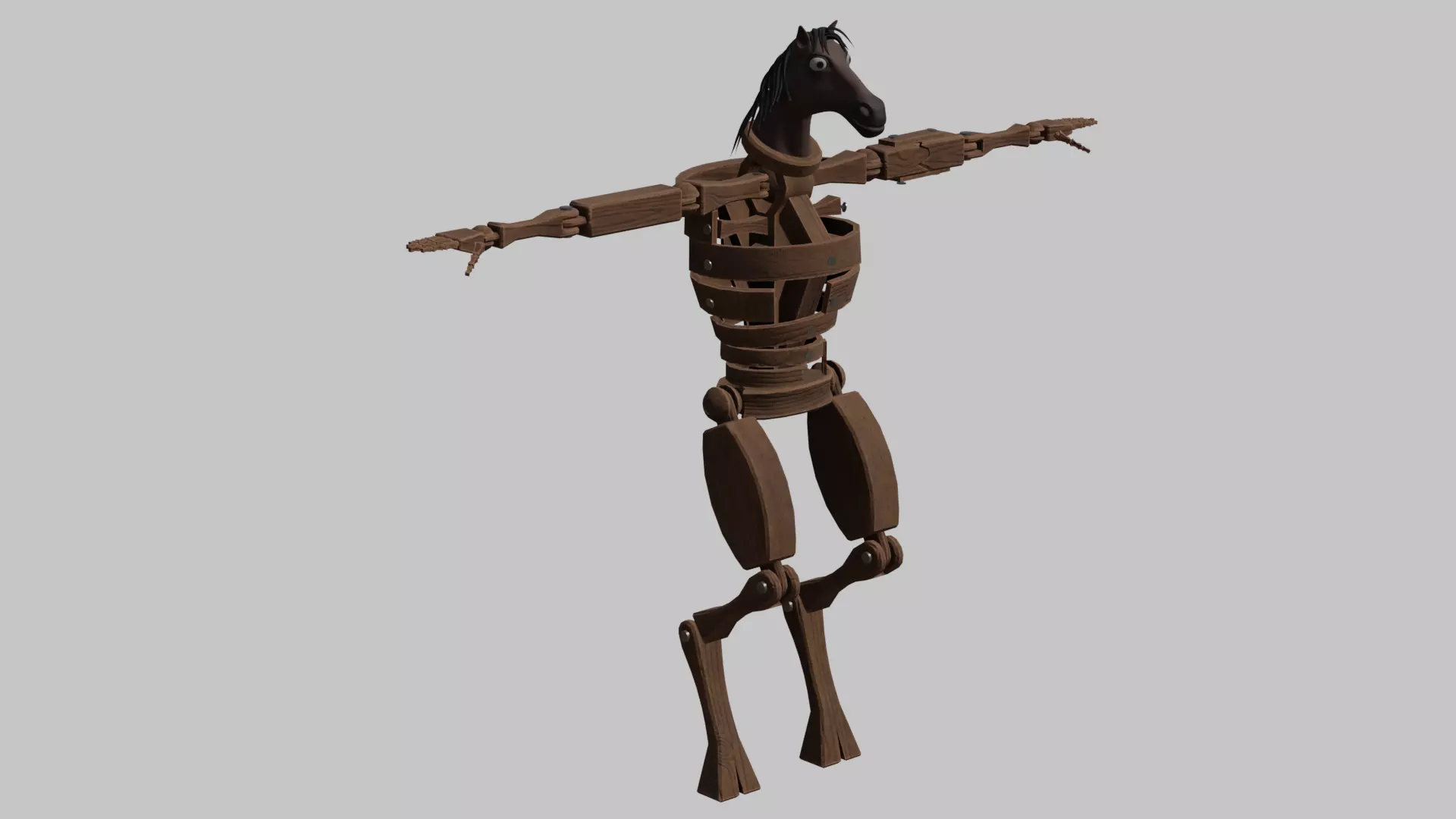 Wooden Horse Low-poly 3D model