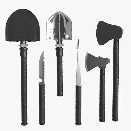 Survival and Camping Kit Low-poly 3D model