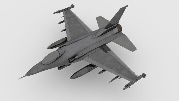 3D Fighter plane Low-poly 3D model_3
