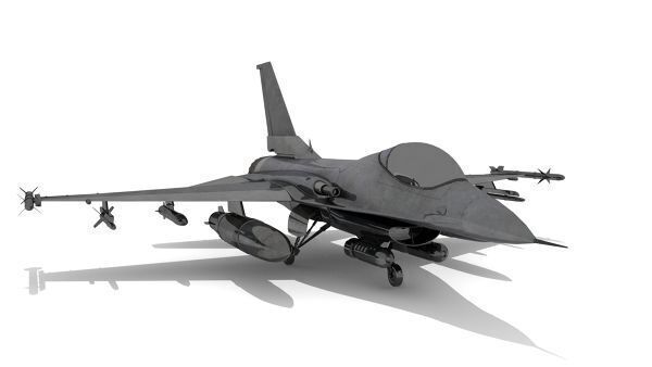 3D Fighter plane Low-poly 3D model_2