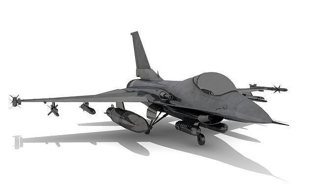 3D Fighter plane Low-poly 3D model_4