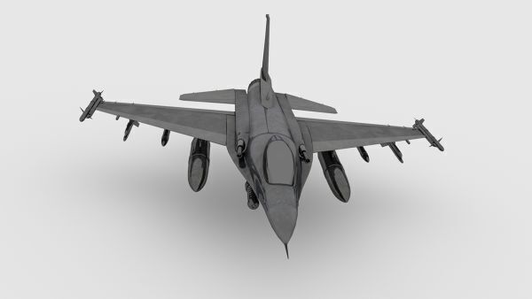 3D Fighter plane Low-poly 3D model_1