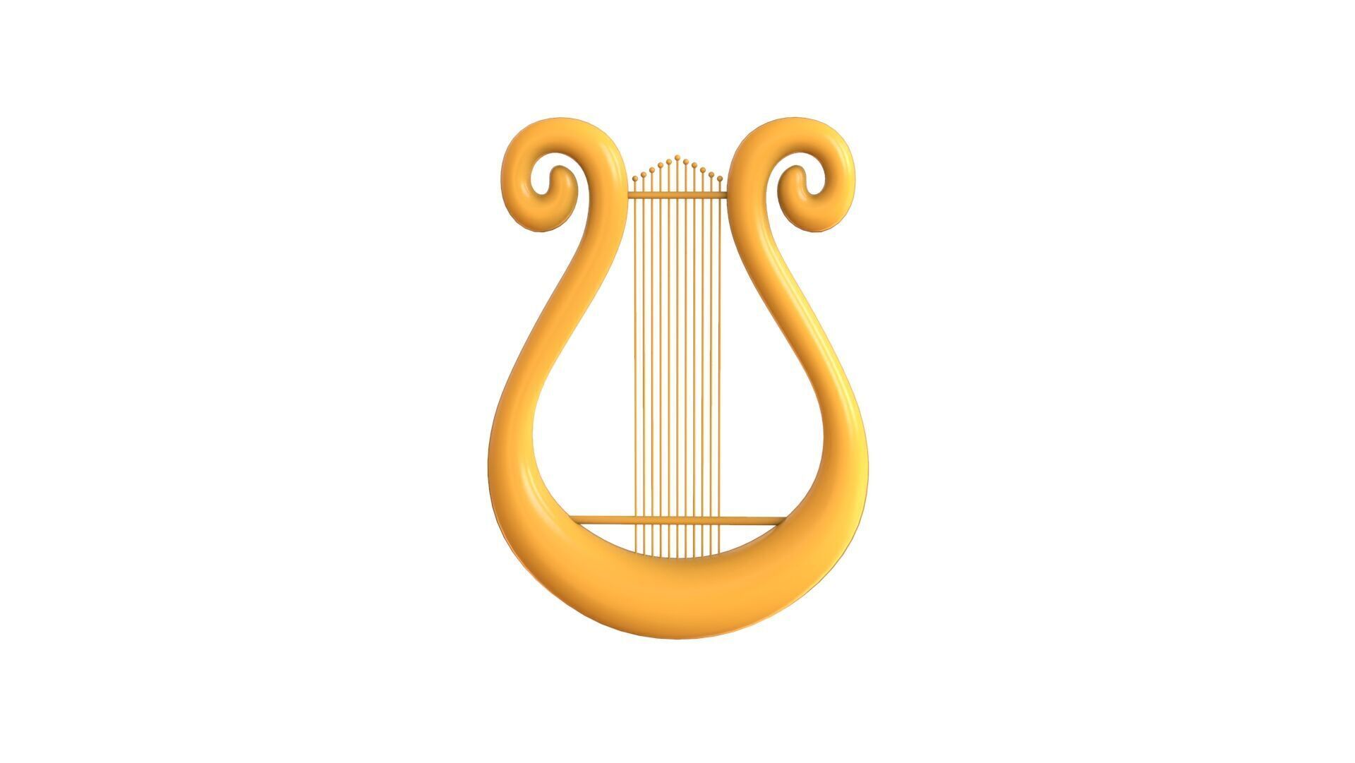 Low Poly - Cartoon Golden Harp Low-poly 3D model_1