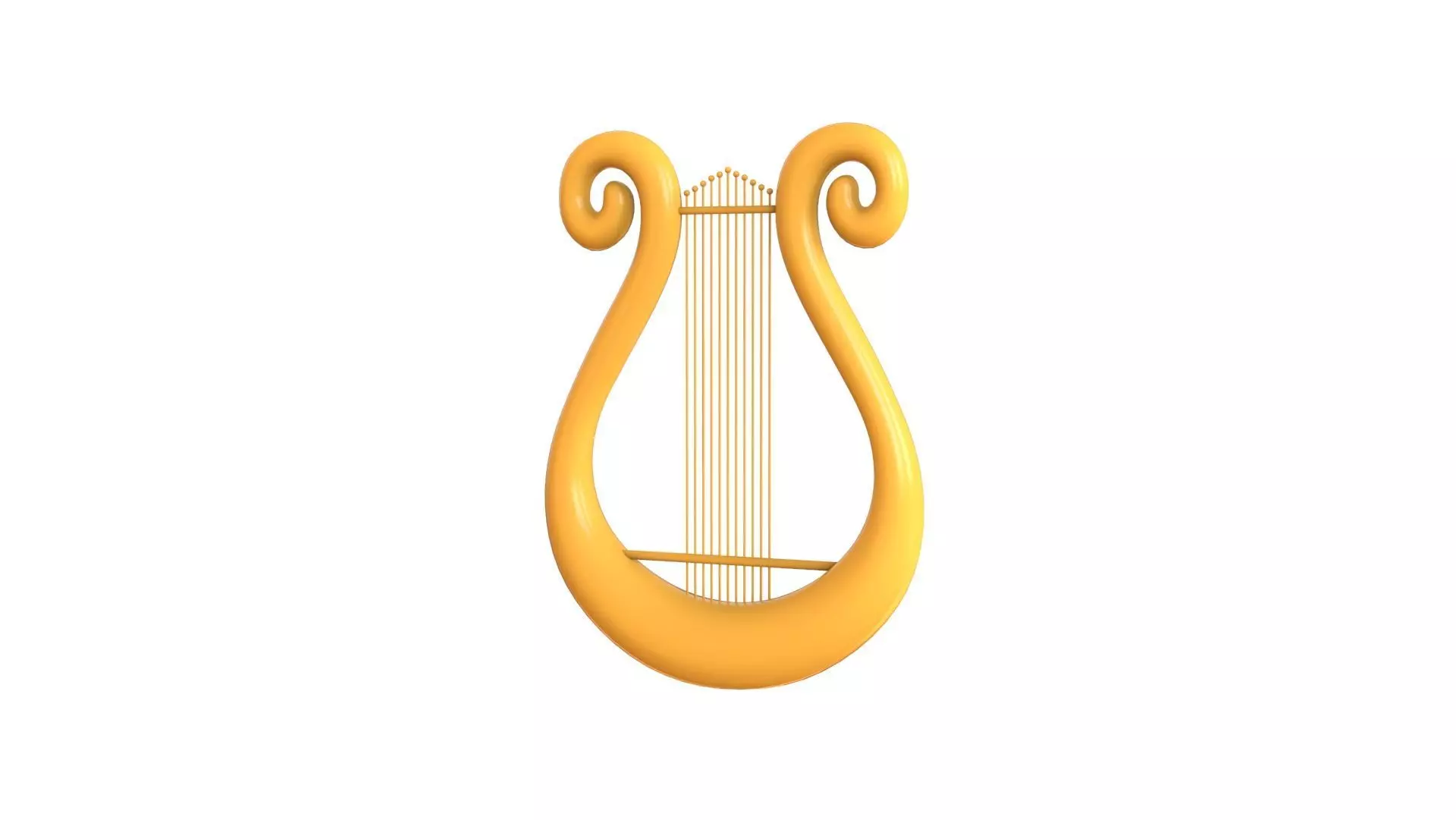 Low Poly - Cartoon Golden Harp Low-poly 3D model_0