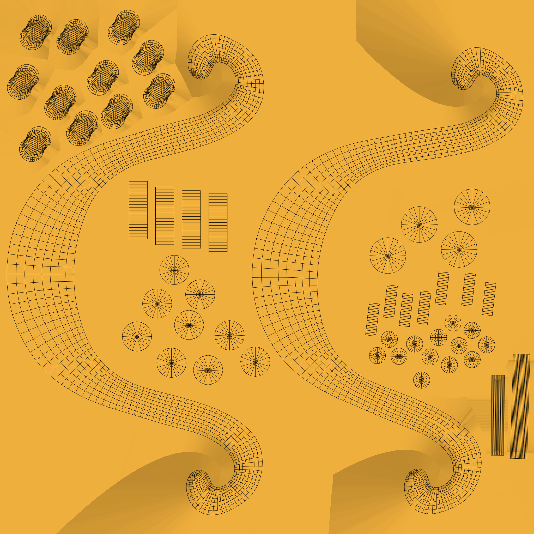 Low Poly - Cartoon Golden Harp Low-poly 3D model_6