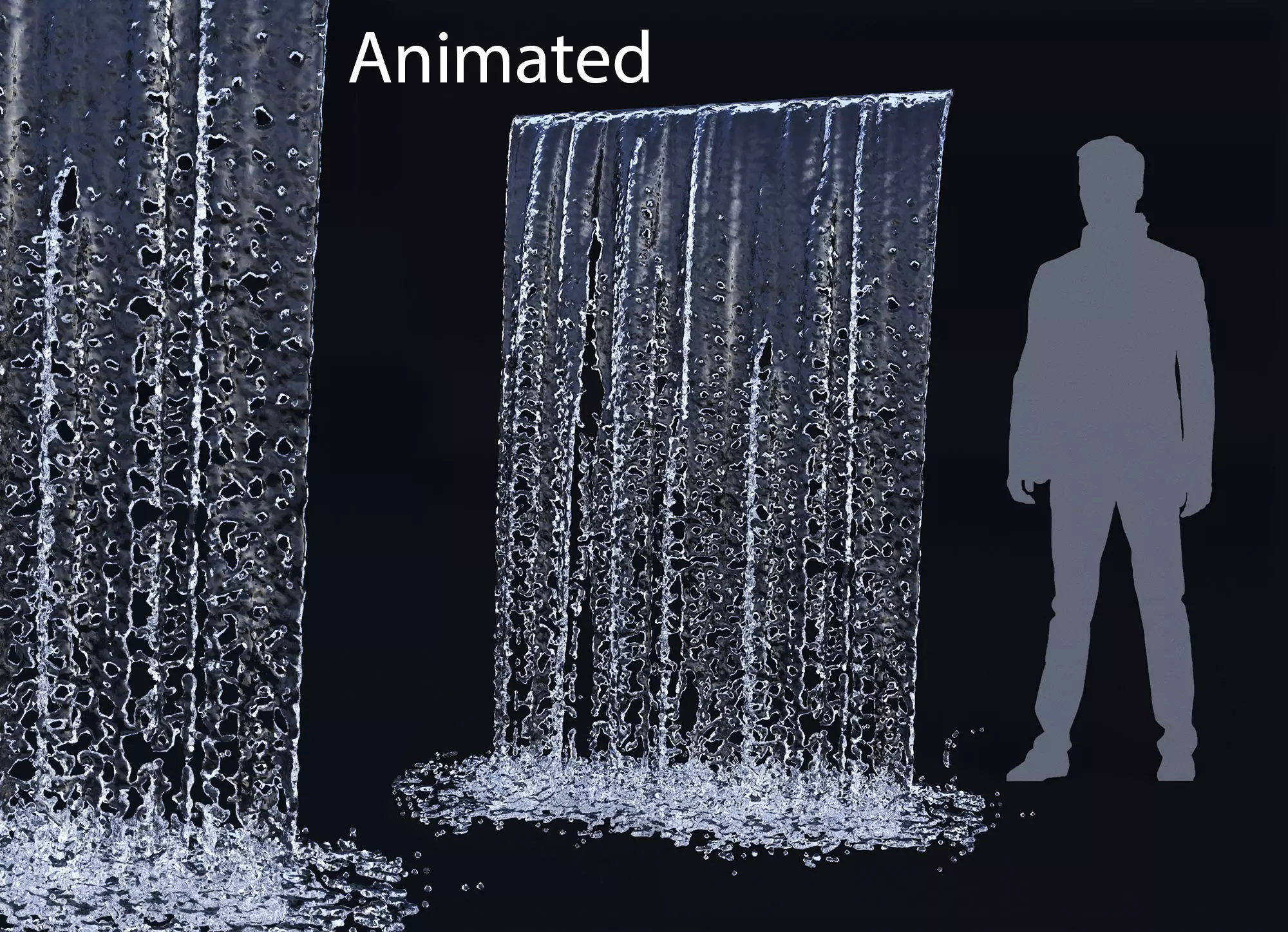 Animated Waterfall 250cm W 155cm H 3D model_0