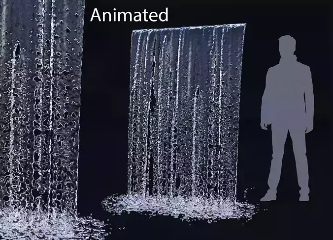 Animated Waterfall 250cm W 155cm H 3D model