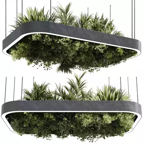 Rectangle pot light pendant - plant light hanging 28