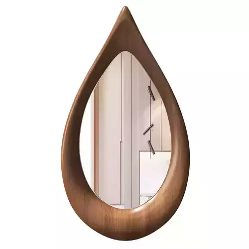 Asymmetrical Wooden Frame Mirror
