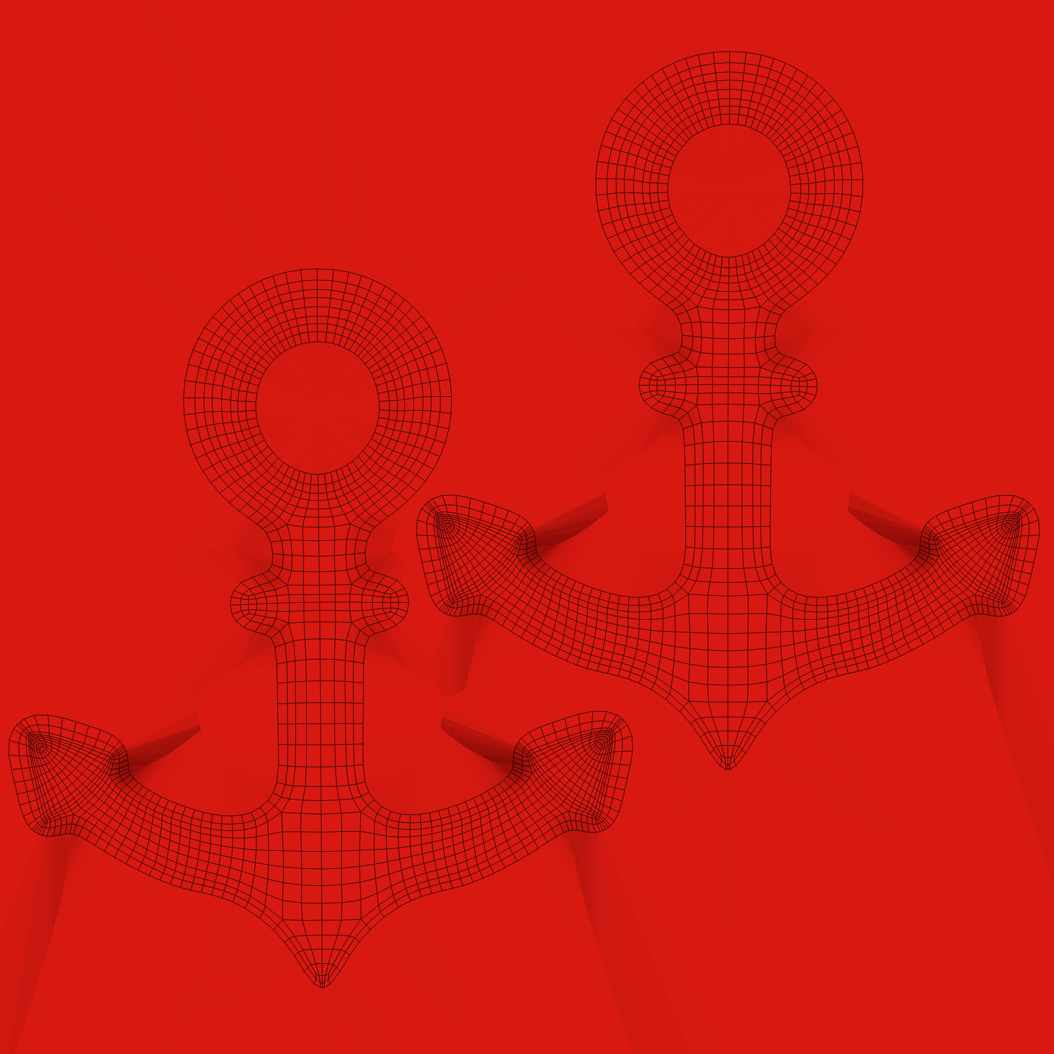 Anchor symbols  Low-poly 3D model_9