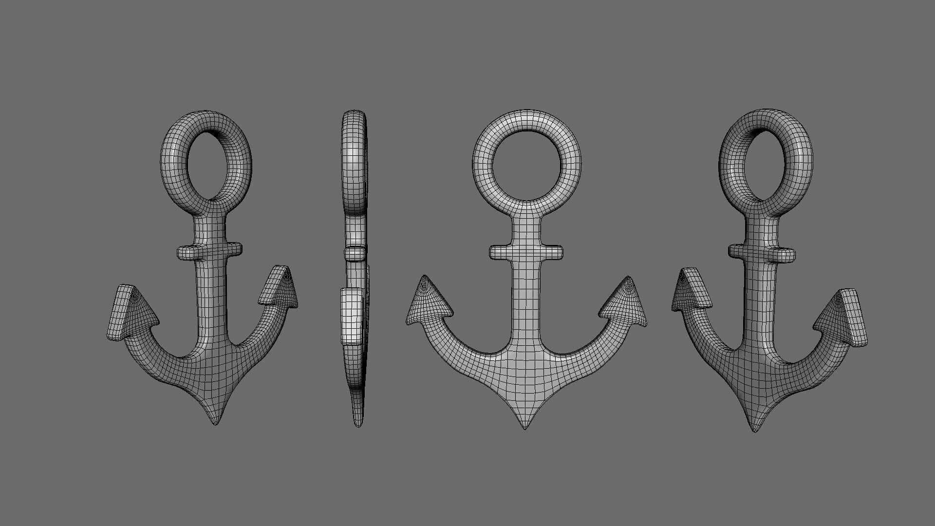 Anchor symbols  Low-poly 3D model_10