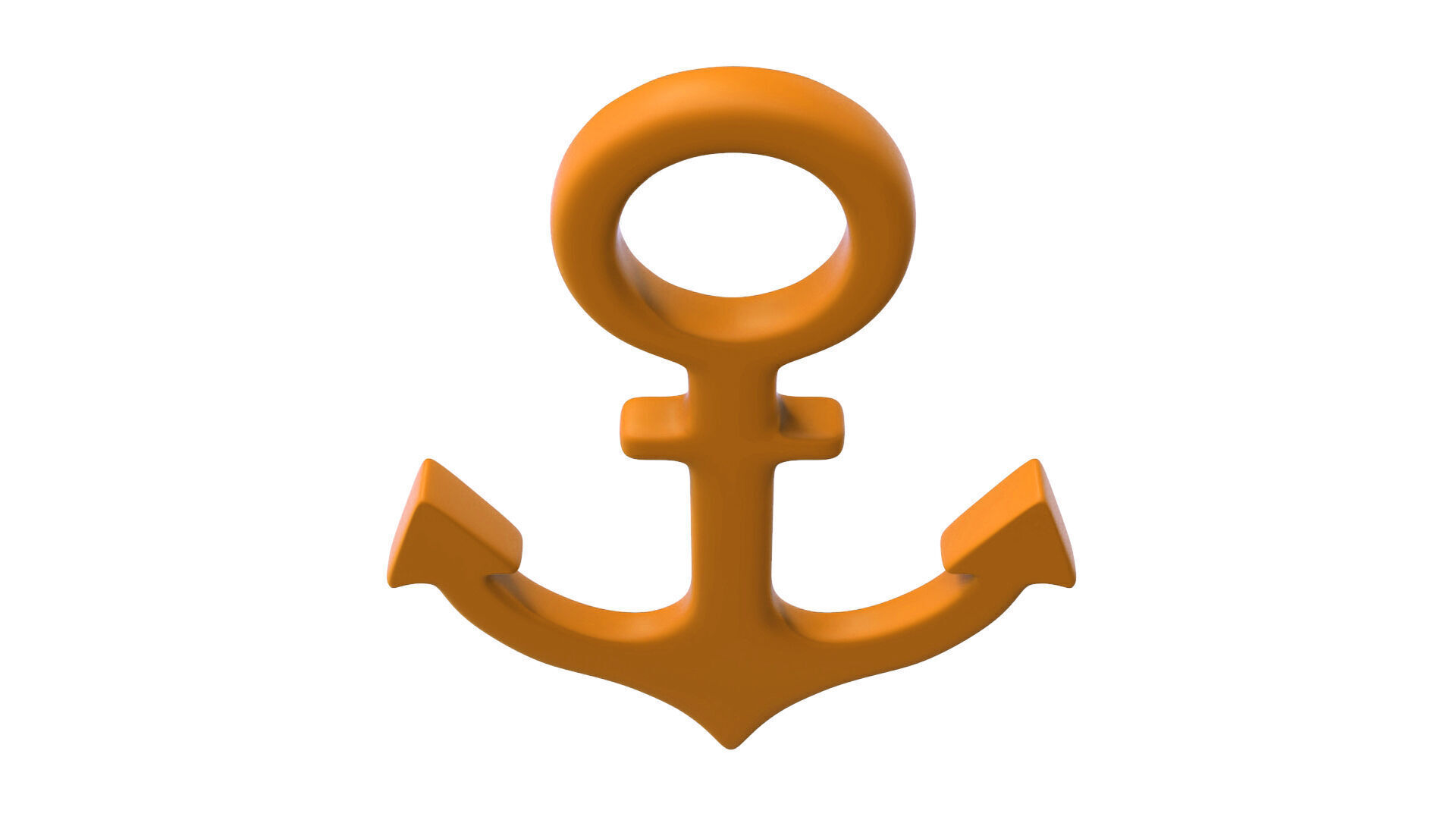 Anchor Yellow Symbols Low-poly 3D model_7