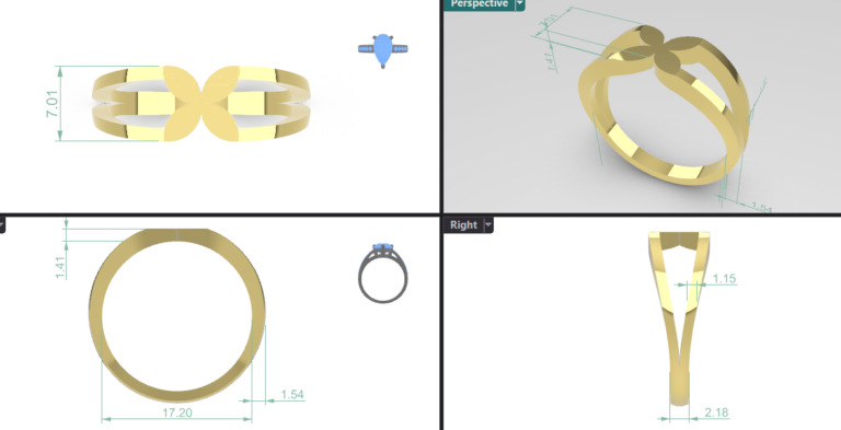 Minimal flower ring Free 3D print model_1