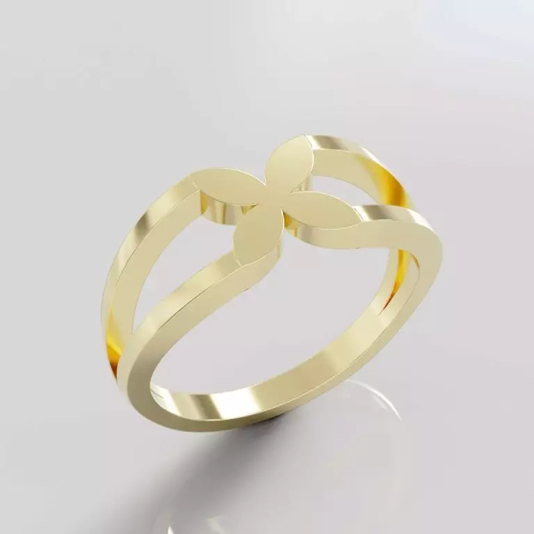 Minimal flower ring Free 3D print model_0