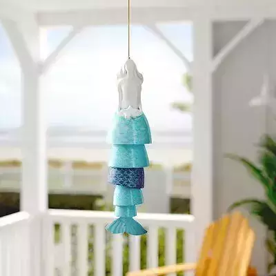 Teal Blue Hempstead Mermaid Wind Chime