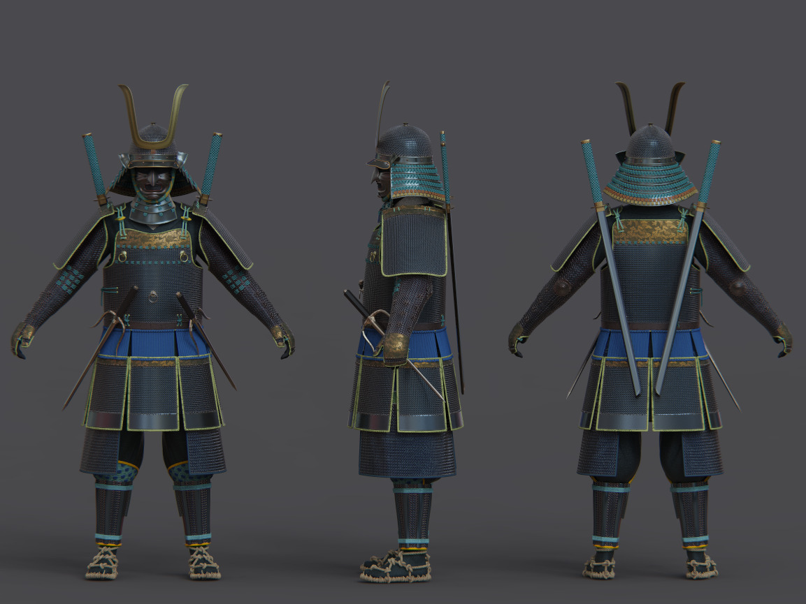 08-ancient japanese armor 3D model_2