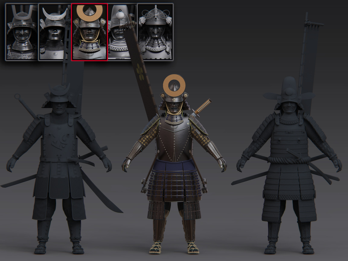 08-ancient japanese armor 3D model_7