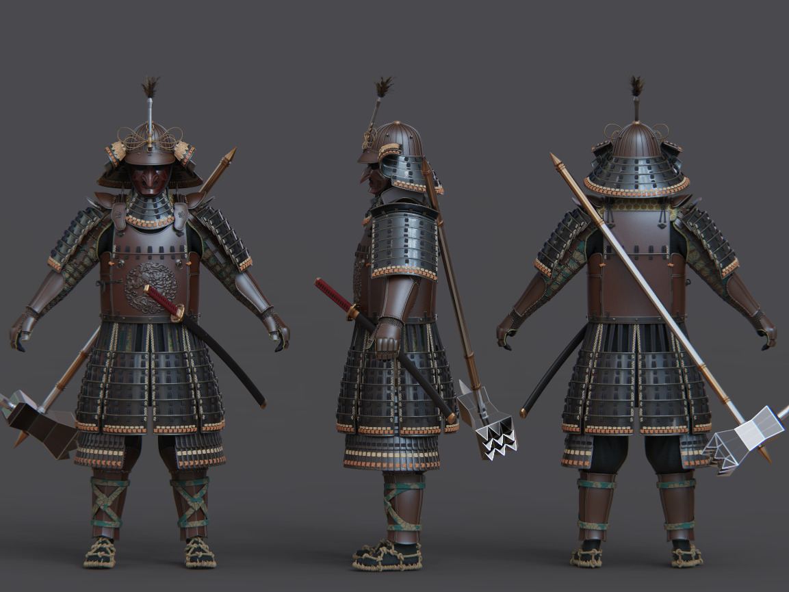 08-ancient japanese armor 3D model_14